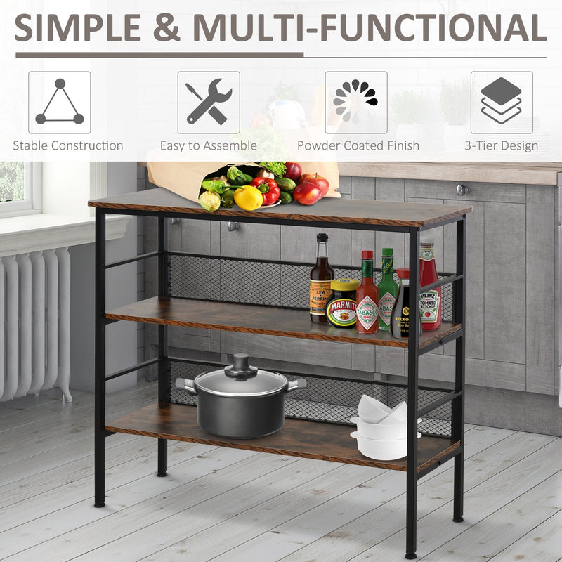 MDF Industrial 3 Tier Display Shelf Brown