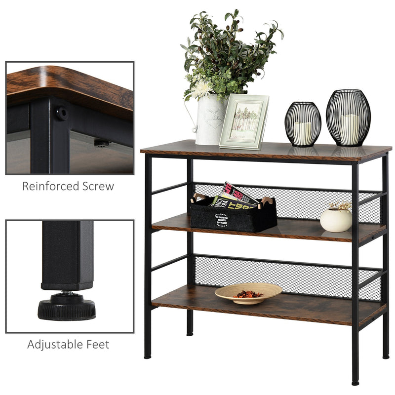 MDF Industrial 3-Tier Display Shelf - Brown