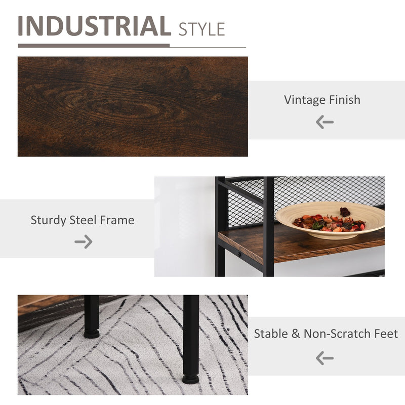 MDF Industrial 3-Tier Display Shelf - Brown