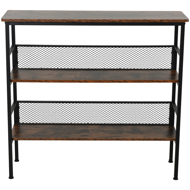 MDF Industrial 3-Tier Display Shelf - Brown