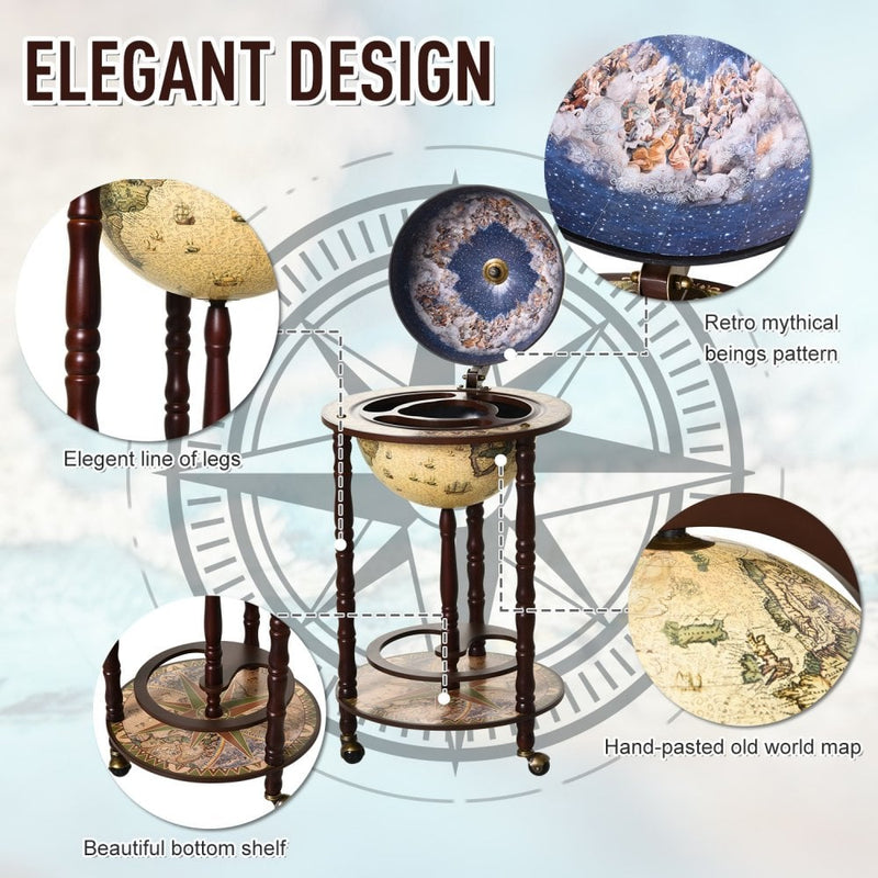 World globe clearance alcohol cabinet