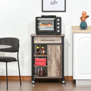 Kitchen Trolley Utility Cart on Wheels with Storage Shelves & Drawer for Dining Room, Grey Room