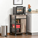 Kitchen Trolley Utility Cart on Wheels with Storage Shelves & Drawer for Dining Room, Grey Room