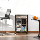 Kitchen Trolley Utility Cart on Wheels with Storage Shelves & Drawer for Dining Room, Grey Room