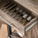 Kitchen Trolley Utility Cart on Wheels with Storage Shelves & Drawer for Dining Room, Grey Room