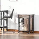 Kitchen Trolley Utility Cart on Wheels with Storage Shelves & Drawer for Dining Room, Grey Room