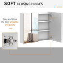 HOMCOM Wall Mounted Bathroom Mirror Storage Cabinet Cupboard with Adjustable Shelf Double Doors Mount w/ Door and Shelves