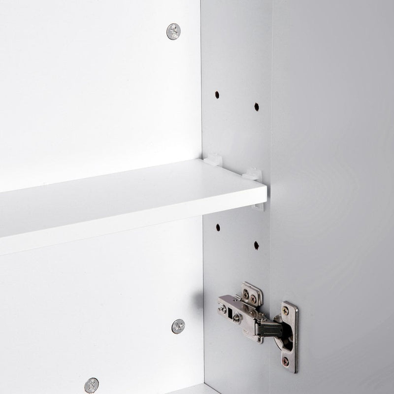 HOMCOM Wall Mounted Bathroom Mirror Storage Cabinet Cupboard with Adjustable Shelf Double Doors Mount w/ Door and Shelves
