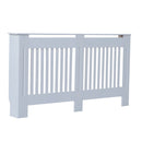 HOMCOM MDF Radiator Cover 152x81x19 cm Slatted Cover Painted Cabinet Lined Grill Modern Vertical Style Home Use-White