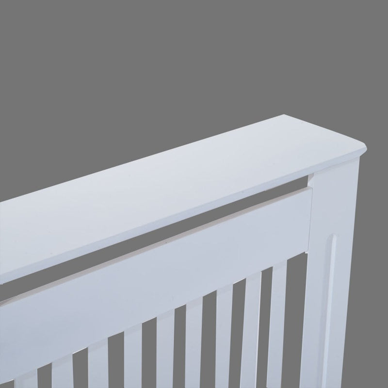 HOMCOM MDF Radiator Cover 152x81x19 cm Slatted Cover Painted Cabinet Lined Grill Modern Vertical Style Home Use-White