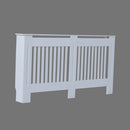 HOMCOM MDF Radiator Cover 152x81x19 cm Slatted Cover Painted Cabinet Lined Grill Modern Vertical Style Home Use-White