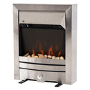 HOMCOM LED Flame Electric Fire Place-Stainless Steel 2KW Pebble Burning Effect Heater Indoor Stove Lighting
