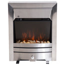 HOMCOM LED Flame Electric Fire Place-Stainless Steel 2KW Pebble Burning Effect Heater Indoor Stove Lighting
