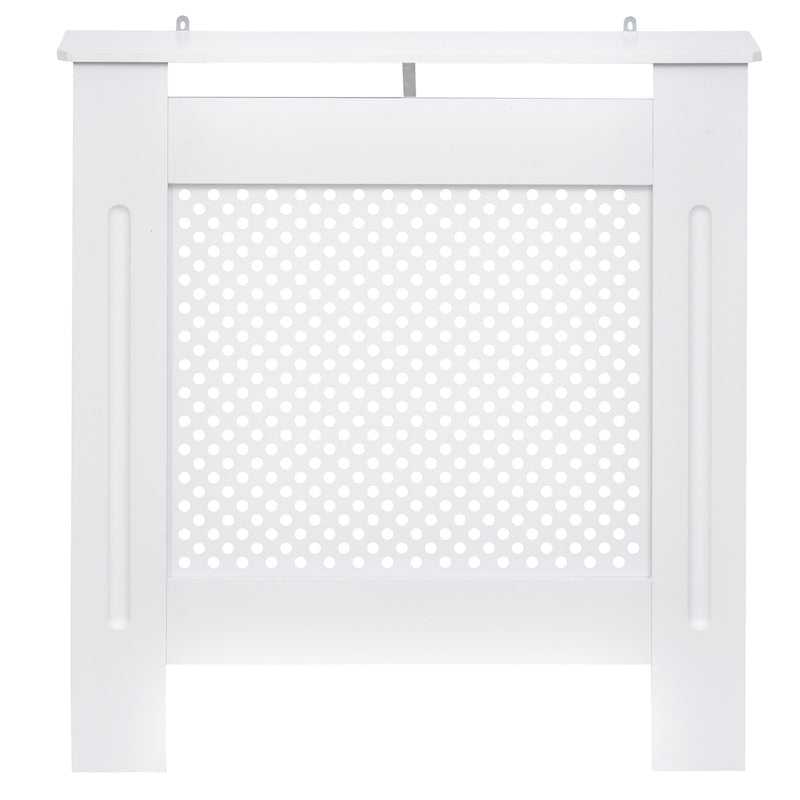 HOMCOM MDF Radiator Cover Heating Cabinet Modern Home Furniture Grill Style Diamond Design-White Painted