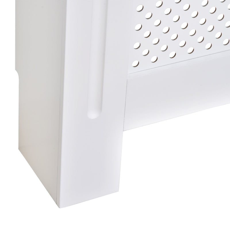 HOMCOM MDF Radiator Cover Heating Cabinet Modern Home Furniture Grill Style Diamond Design-White Painted