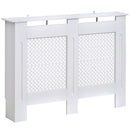Wooden Radiator Cover Heating Cabinet Modern Home Furniture Grill Style Diamond Design White Painted (Medium)