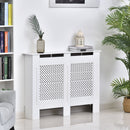Wooden Radiator Cover Heating Cabinet Modern Home Furniture Grill Style Diamond Design White Painted (Medium)