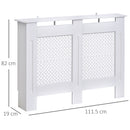Wooden Radiator Cover Heating Cabinet Modern Home Furniture Grill Style Diamond Design White Painted (Medium)