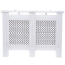 Wooden Radiator Cover Heating Cabinet Modern Home Furniture Grill Style Diamond Design White Painted (Medium)