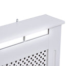 Wooden Radiator Cover Heating Cabinet Modern Home Furniture Grill Style Diamond Design White Painted (Medium)