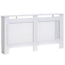 HOMCOM Radiator Cover Heating Cabinet Modern Home Furniture Grill Style Diamond Design White Painted (Large) 3 Sizes Available MDF Solid Assembly-White
