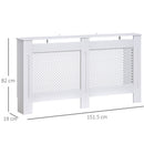 HOMCOM Radiator Cover Heating Cabinet Modern Home Furniture Grill Style Diamond Design White Painted (Large) 3 Sizes Available MDF Solid Assembly-White