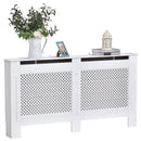 HOMCOM Radiator Cover Heating Cabinet Modern Home Furniture Grill Style Diamond Design White Painted (Large) 3 Sizes Available MDF Solid Assembly-White