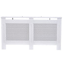 HOMCOM Radiator Cover Heating Cabinet Modern Home Furniture Grill Style Diamond Design White Painted (Large) 3 Sizes Available MDF Solid Assembly-White
