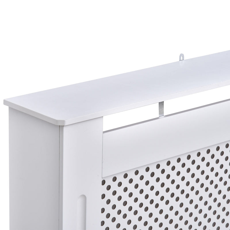 HOMCOM Radiator Cover Heating Cabinet Modern Home Furniture Grill Style Diamond Design White Painted (Large) 3 Sizes Available MDF Solid Assembly-White