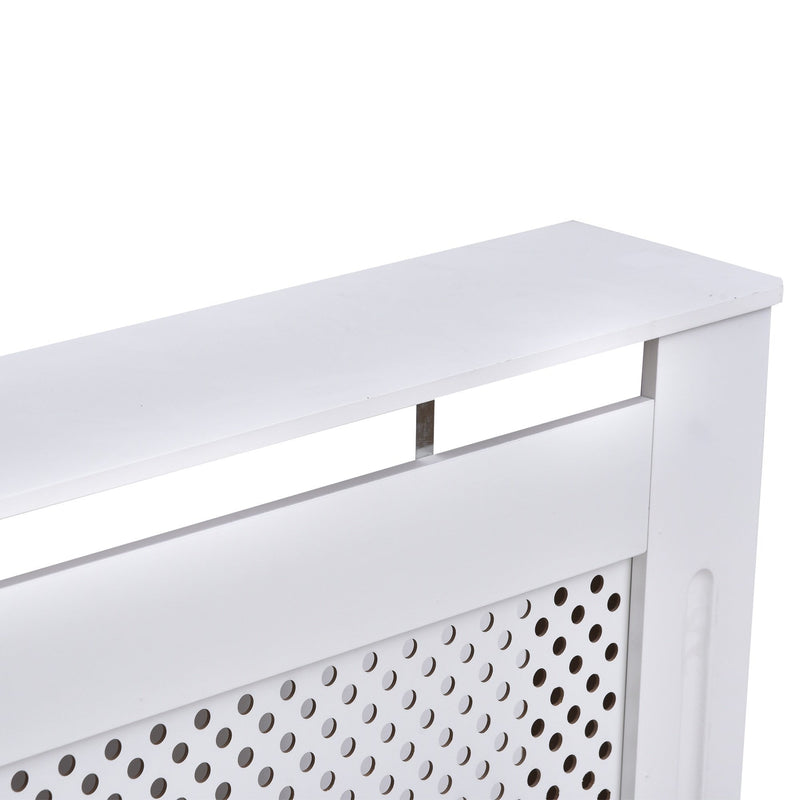 HOMCOM Radiator Cover Heating Cabinet Modern Home Furniture Grill Style Diamond Design White Painted (Large) 3 Sizes Available MDF Solid Assembly-White