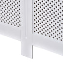 HOMCOM Radiator Cover Heating Cabinet Modern Home Furniture Grill Style Diamond Design White Painted (Large) 3 Sizes Available MDF Solid Assembly-White