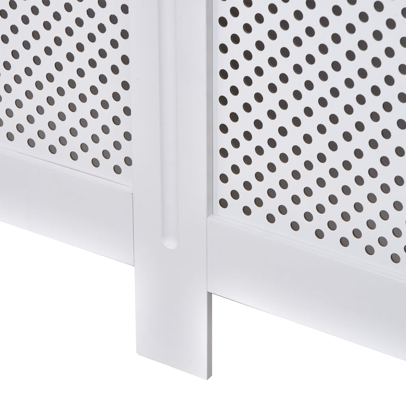 HOMCOM Radiator Cover Heating Cabinet Modern Home Furniture Grill Style Diamond Design White Painted (Large) 3 Sizes Available MDF Solid Assembly-White