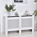 HOMCOM Radiator Cover Heating Cabinet Modern Home Furniture Grill Style Diamond Design White Painted (Large) 3 Sizes Available MDF Solid Assembly-White