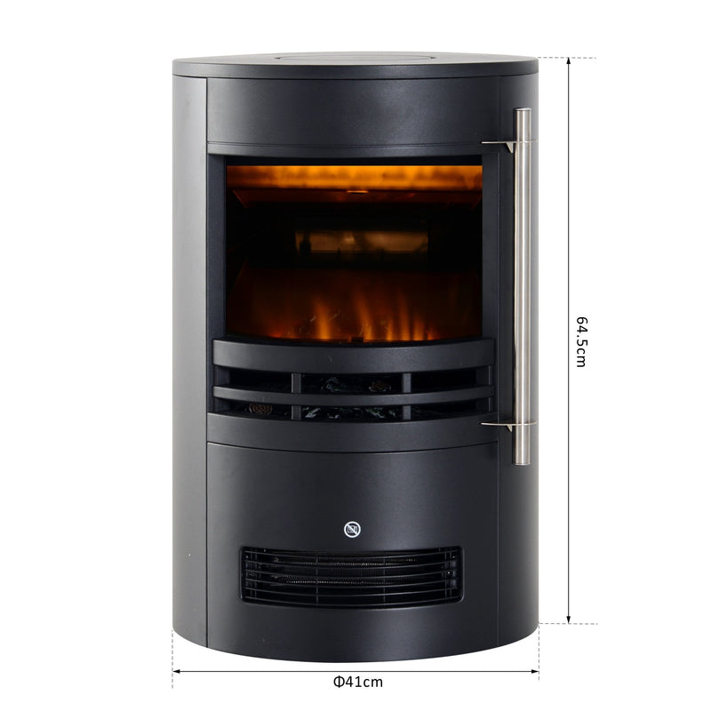 HOMCOM Electric Fireplace Heater 900W/1800W-Black