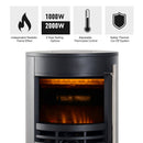 HOMCOM Electric Fireplace Heater 900W/1800W-Black