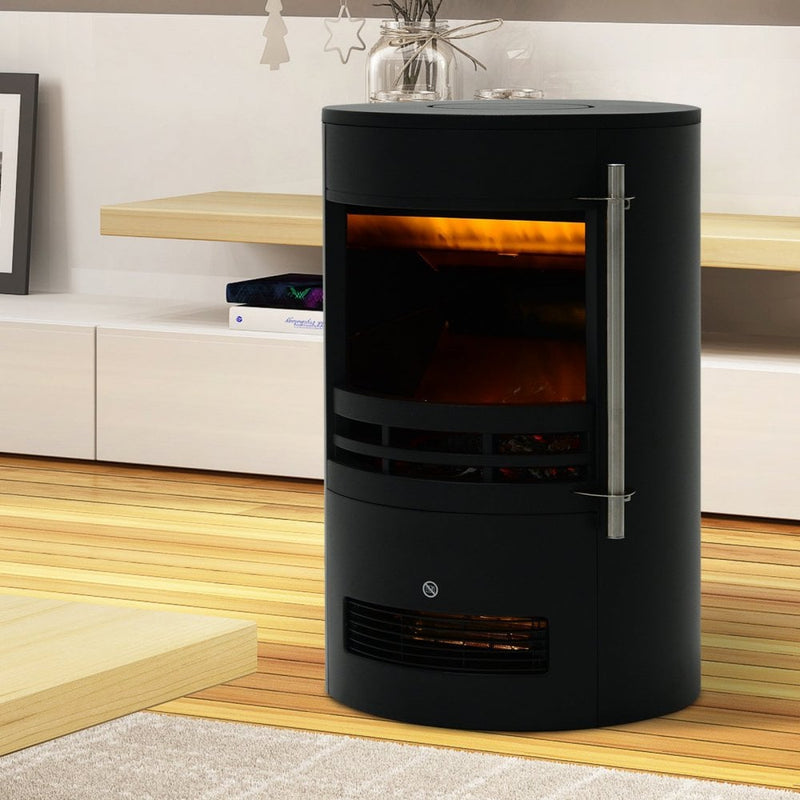 HOMCOM Electric Fireplace Heater 900W/1800W-Black