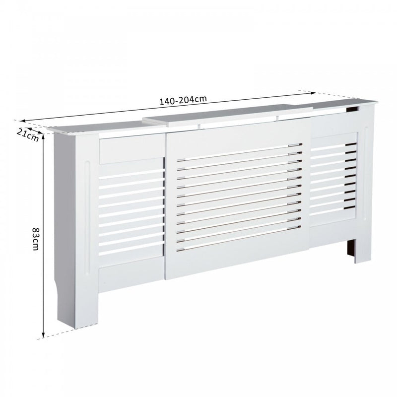 HOMCOM Extendable MDF Radiator Cover MDF-White