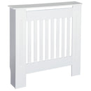 HOMCOM MDF Radiator Cover Wooden Cabinet Shelving Home Office Vertical Slatted Vent - White
