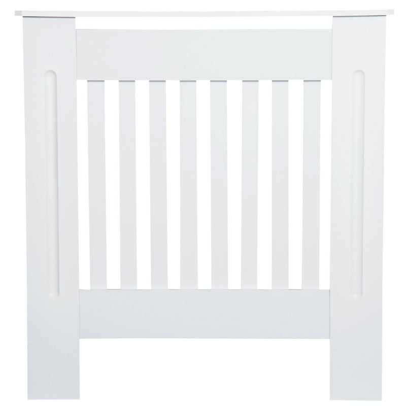 HOMCOM MDF Radiator Cover Wooden Cabinet Shelving Home Office Vertical Slatted Vent - White