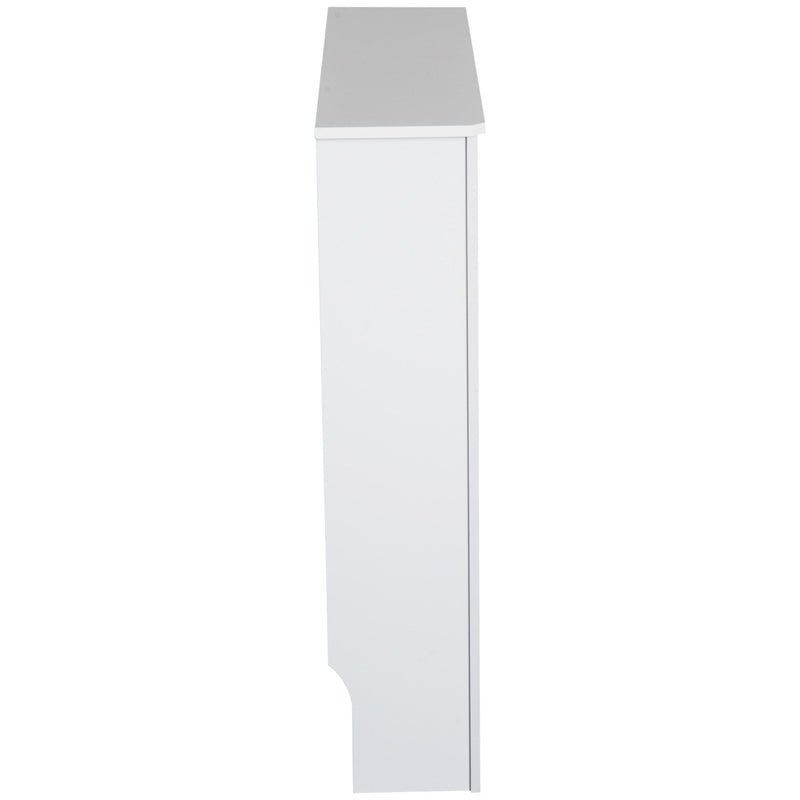 HOMCOM MDF Radiator Cover Wooden Cabinet Shelving Home Office Vertical Slatted Vent - White