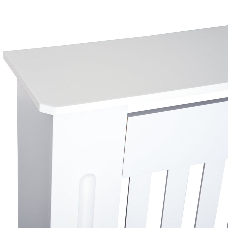 HOMCOM MDF Radiator Cover Wooden Cabinet Shelving Home Office Vertical Slatted Vent - White
