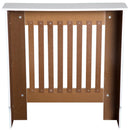 HOMCOM MDF Radiator Cover Wooden Cabinet Shelving Home Office Vertical Slatted Vent - White