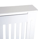HOMCOM MDF Radiator Cover Wooden Cabinet Shelving Home Office Vertical Slatted Vent - White