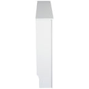 HOMCOM MDF Modern Radiator Cover Cabinet Top Shelving Home Office Slatted Design White 112L x 19W x 81H cm