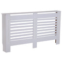 HOMCOM MDF White Painted Radiator Cover Slatted Cabinet Shelving Display Horizontal Style Modern Piece 172L x 19W x 81H cm