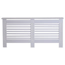 HOMCOM MDF White Painted Radiator Cover Slatted Cabinet Shelving Display Horizontal Style Modern Piece 172L x 19W x 81H cm