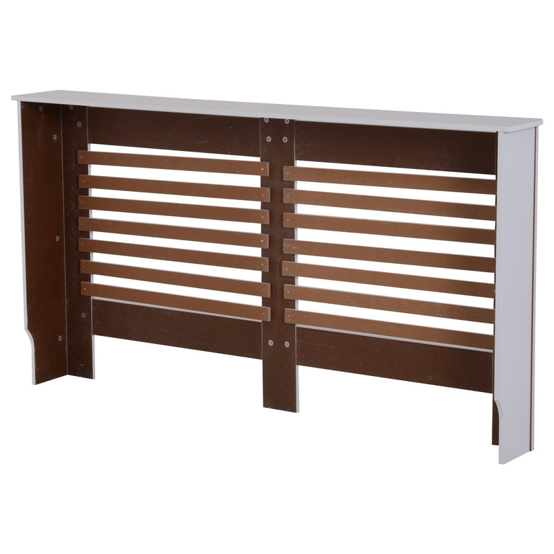 HOMCOM MDF White Painted Radiator Cover Slatted Cabinet Shelving Display Horizontal Style Modern Piece 172L x 19W x 81H cm