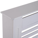 HOMCOM MDF White Painted Radiator Cover Slatted Cabinet Shelving Display Horizontal Style Modern Piece 172L x 19W x 81H cm
