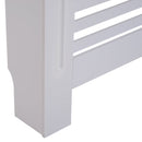 HOMCOM MDF White Painted Radiator Cover Slatted Cabinet Shelving Display Horizontal Style Modern Piece 172L x 19W x 81H cm
