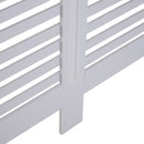 HOMCOM MDF White Painted Radiator Cover Slatted Cabinet Shelving Display Horizontal Style Modern Piece 172L x 19W x 81H cm